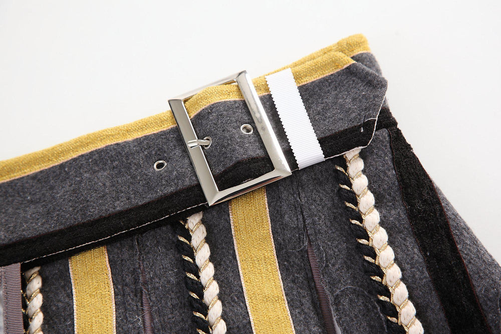 ALICE IN WONDERLAND WOOL AND CHIFFON WRAP SKIRT-SKIRTS-My Dearest