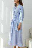 Carefree Belted Dress - Blue