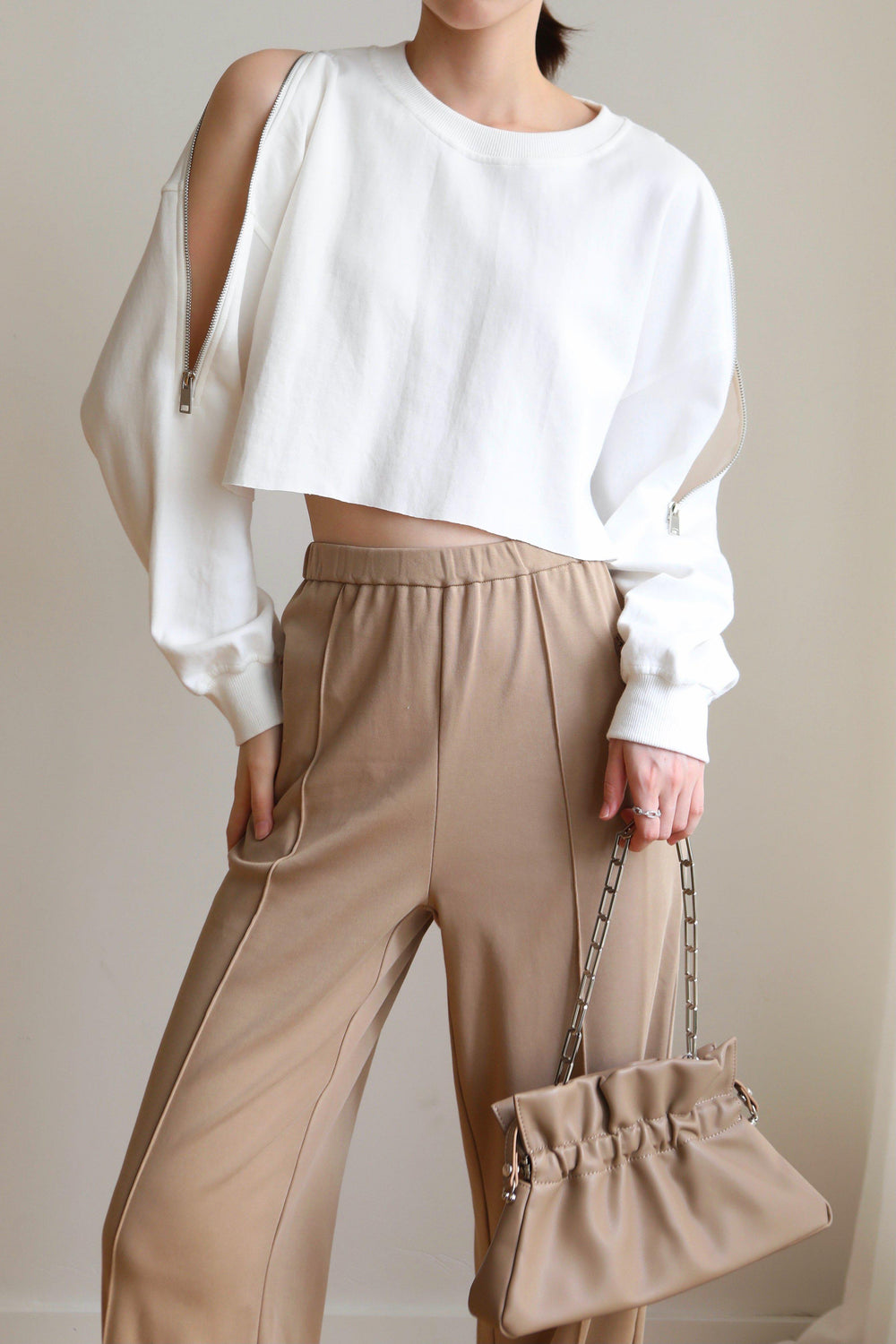 TESS GATHERED SHOULDER BAG - BROWN-ACCESSORIES-My Dearest