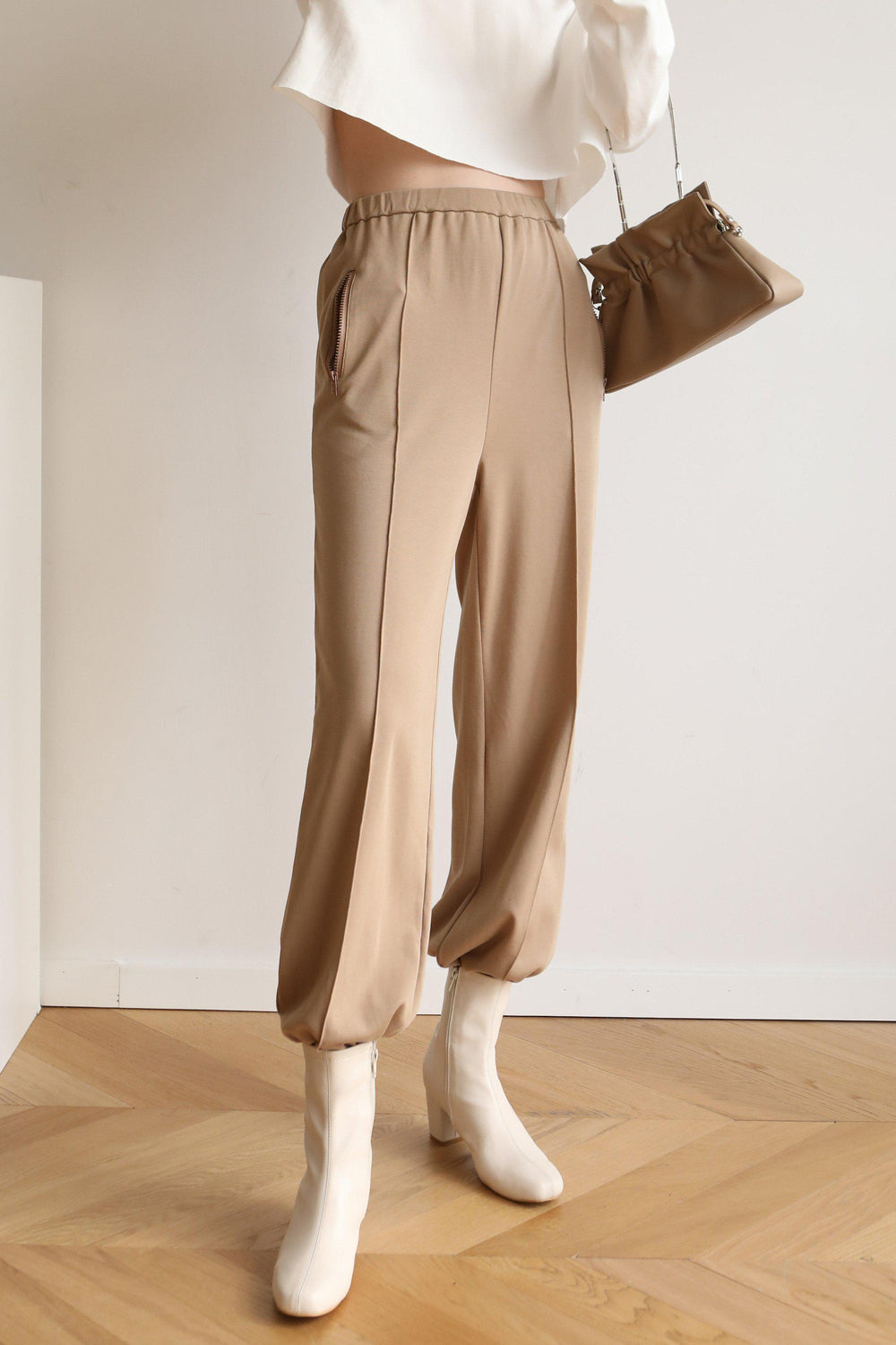 TESS GATHERED SHOULDER BAG - BROWN-ACCESSORIES-My Dearest