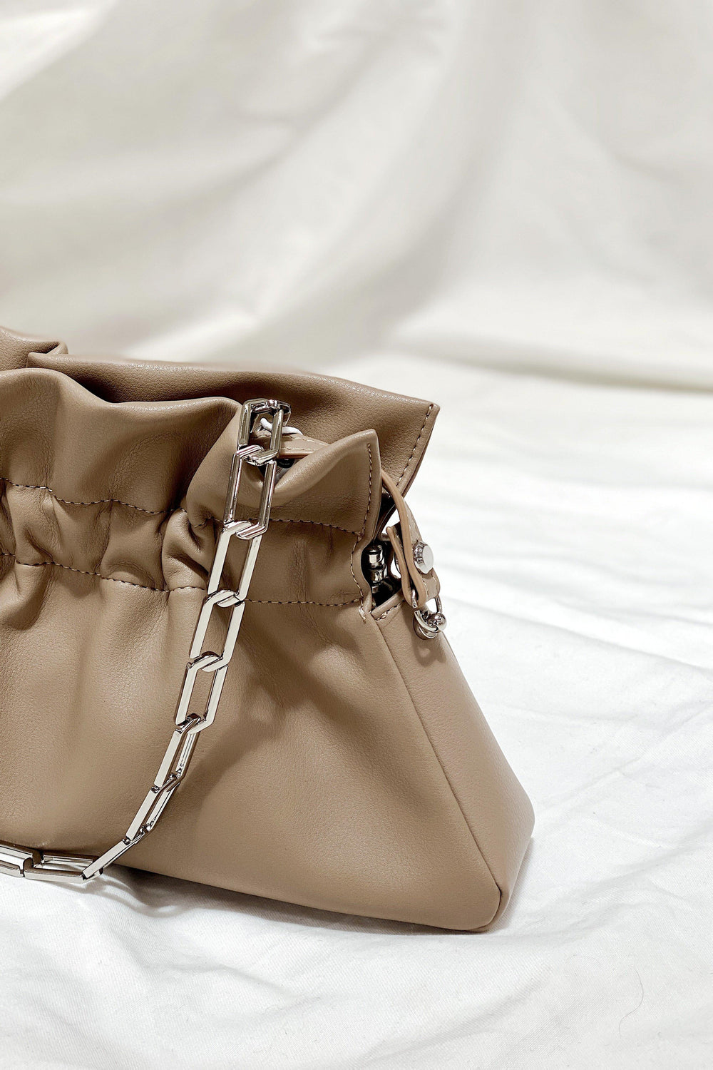 TESS GATHERED SHOULDER BAG - BROWN-ACCESSORIES-My Dearest