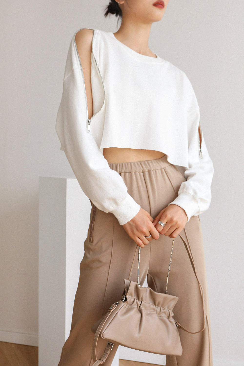 TESS GATHERED SHOULDER BAG - BROWN-ACCESSORIES-My Dearest