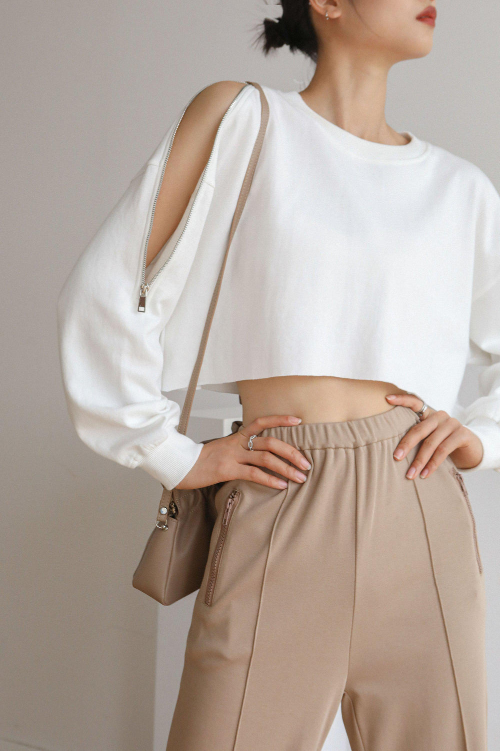 TESS GATHERED SHOULDER BAG - BROWN-ACCESSORIES-My Dearest