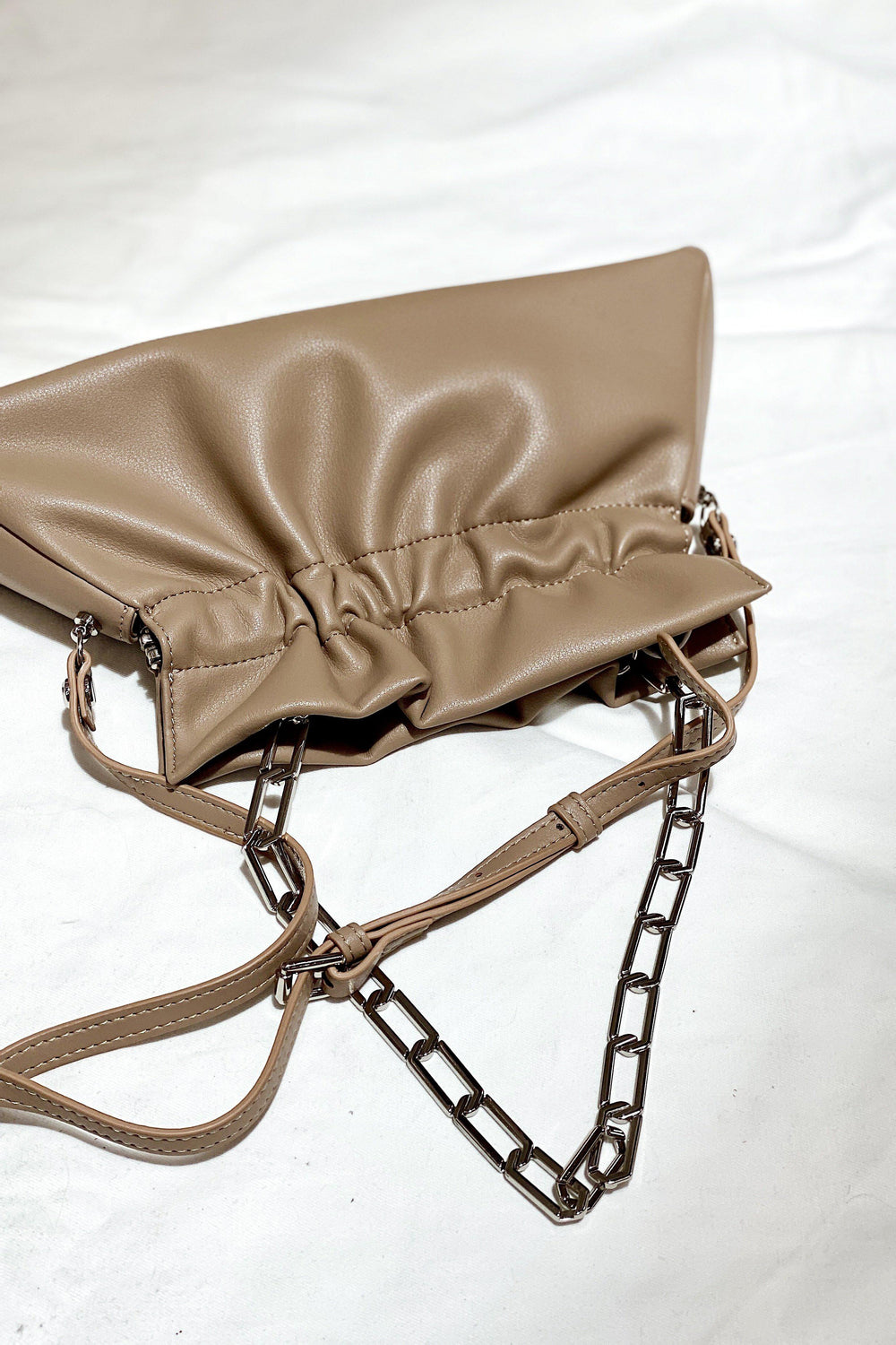 TESS GATHERED SHOULDER BAG - BROWN-ACCESSORIES-My Dearest