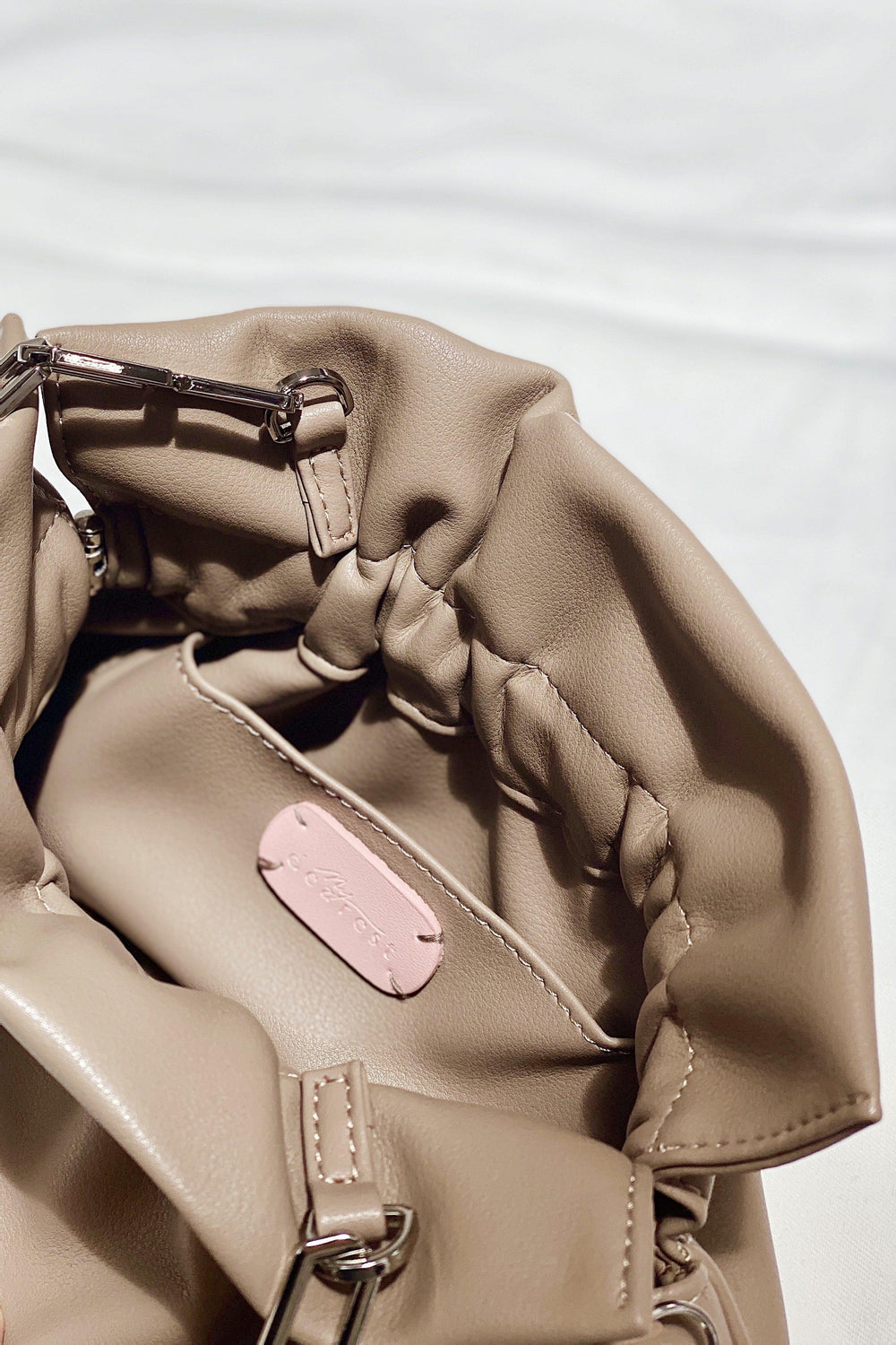 TESS GATHERED SHOULDER BAG - BROWN-ACCESSORIES-My Dearest