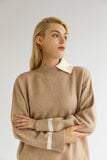 Little Collar Cashmere Blend Sweater - Camel