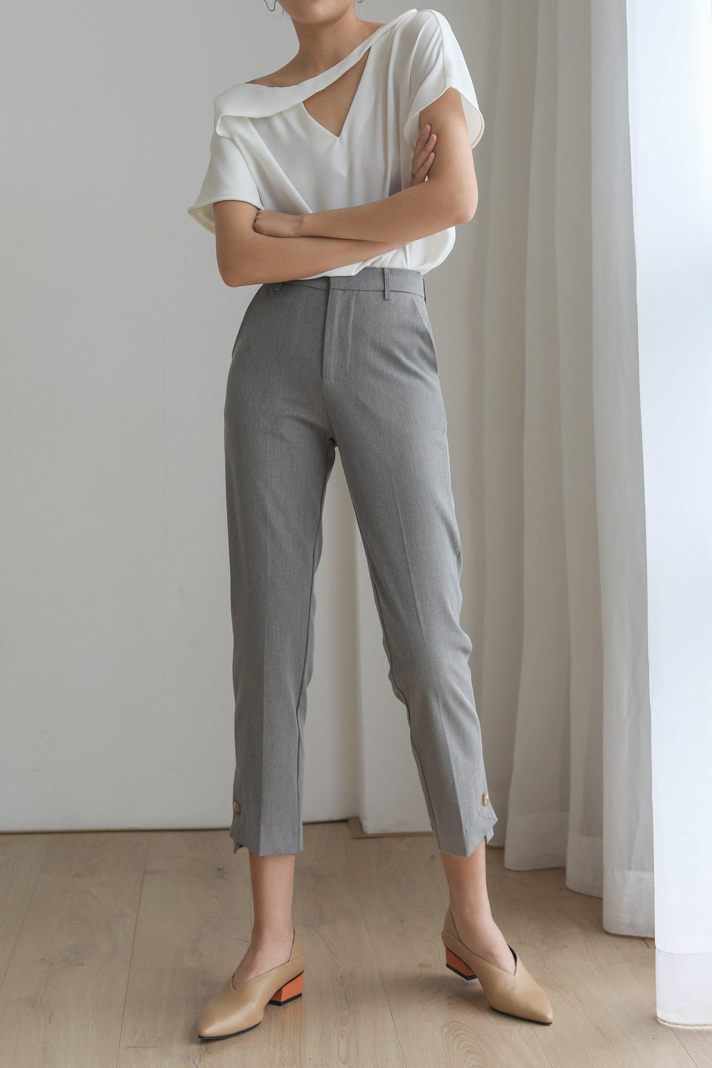 LEE HIGH-RISE STRAIGHT LEG PANTS-PANTS-My Dearest