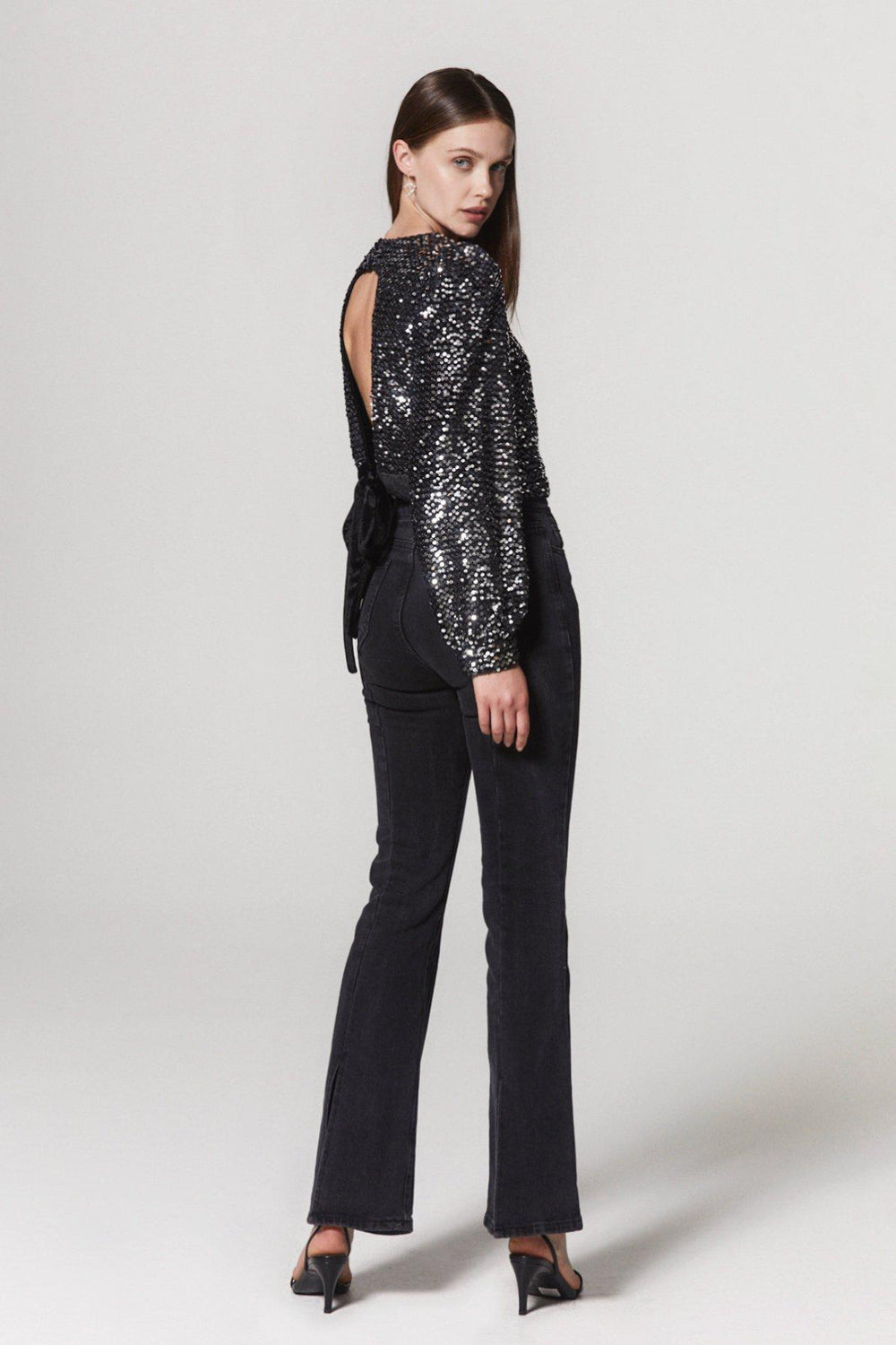 DISCO YES OPEN BACK SEQUINED VELVET TOP-TOPS-My Dearest