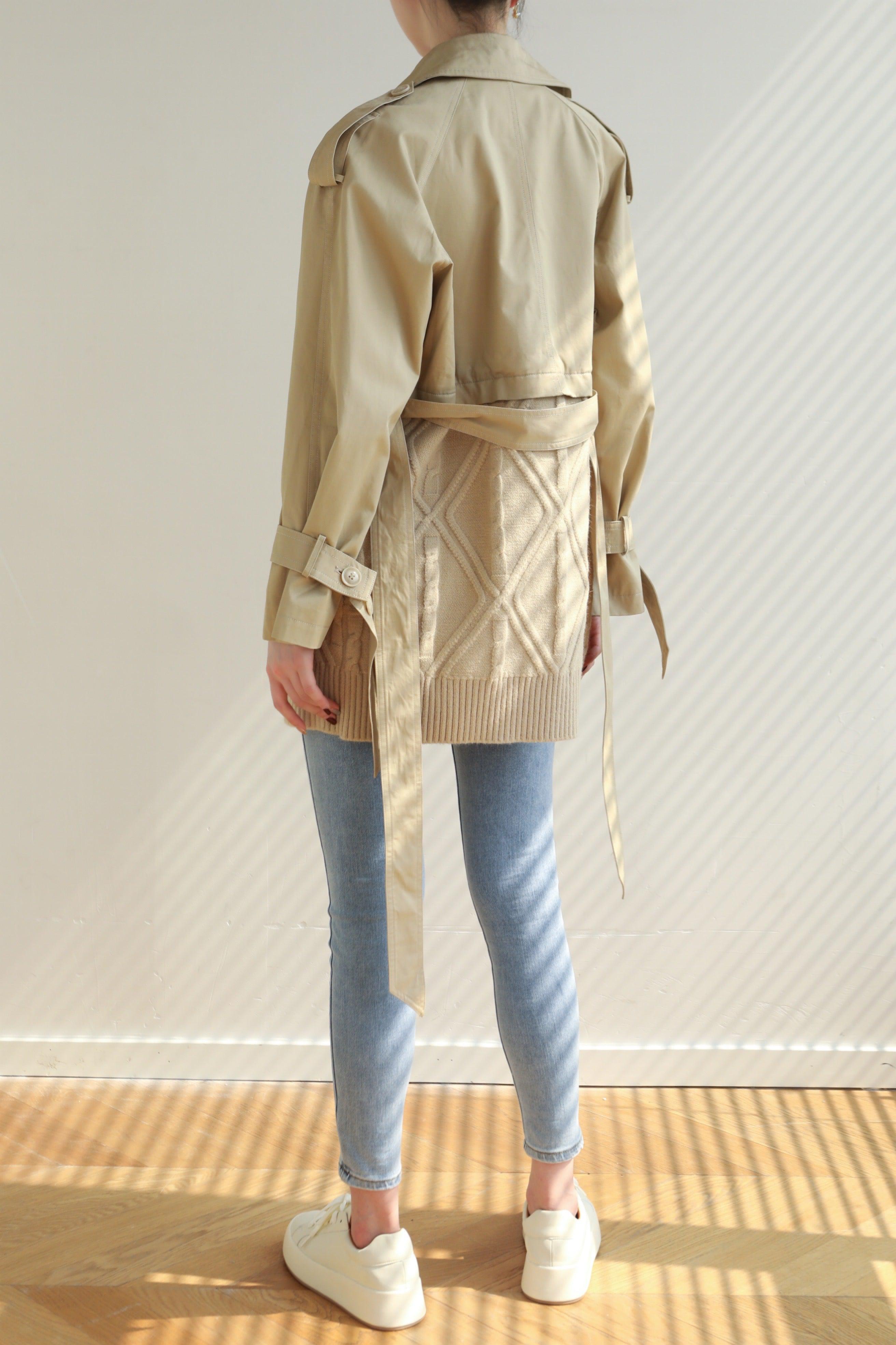 Mix And Match Belted Trench Coat - Camel
