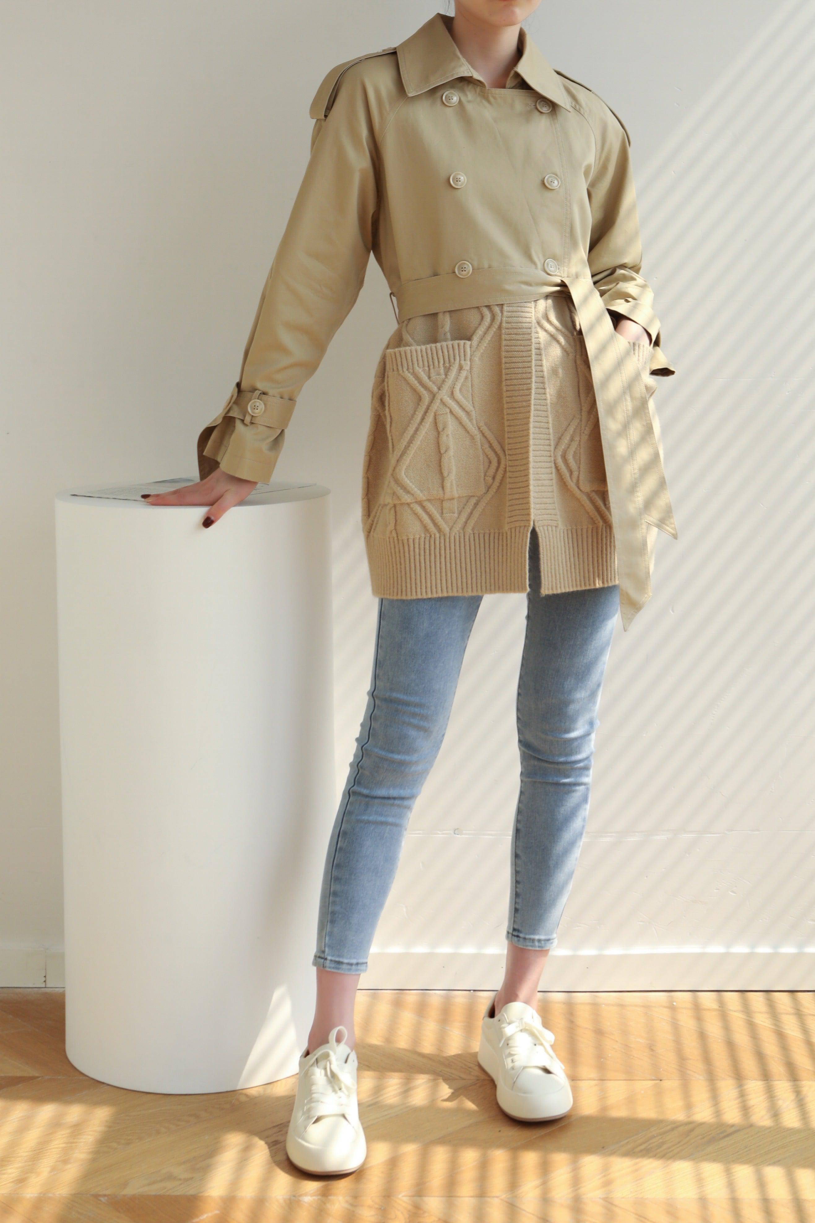 Mix And Match Belted Trench Coat - Camel