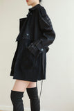 Mix And Match Belted Trench Coat - Black