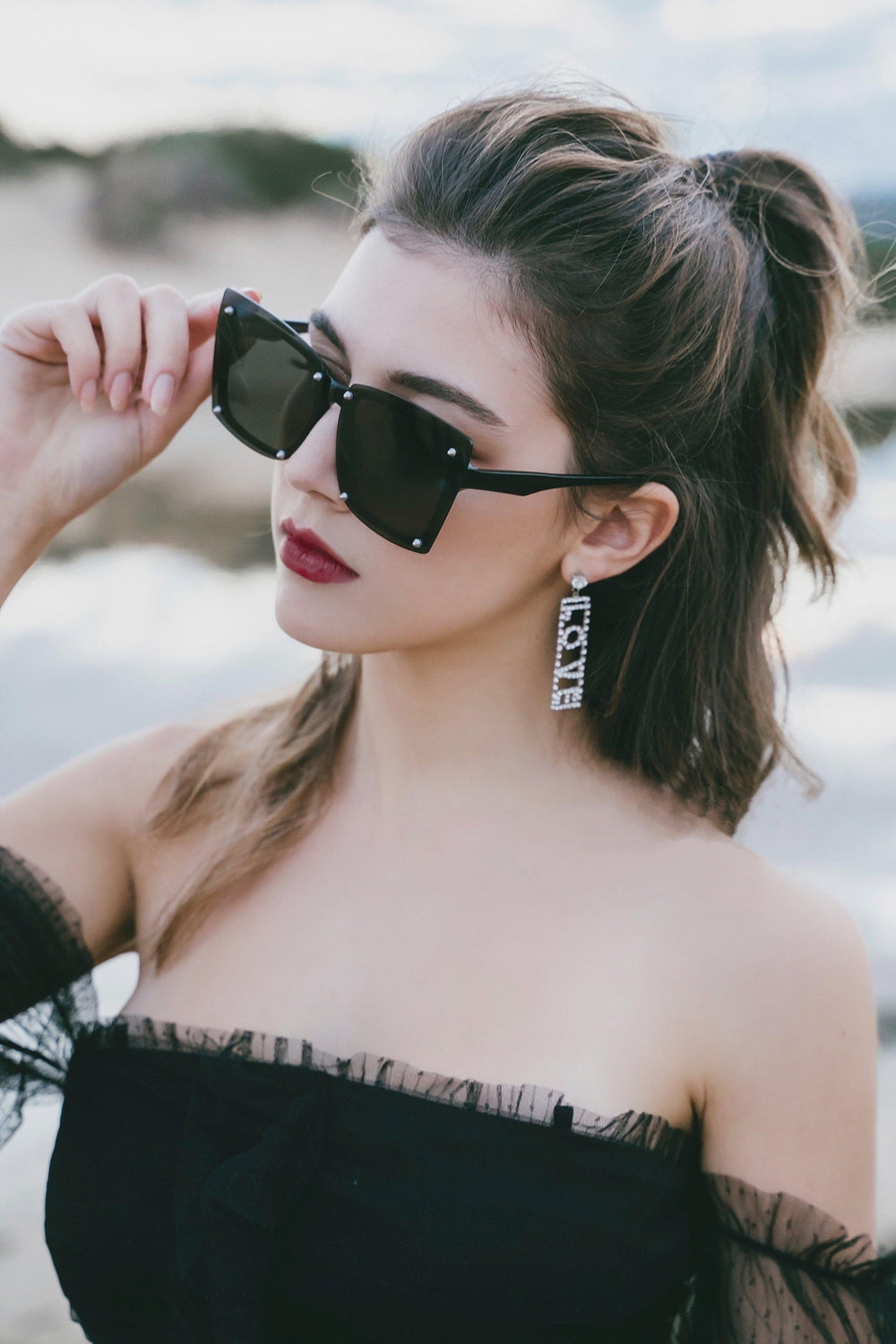 FRONT VAMPIRE SUNGLASSES - BLACK-ACCESSORIES-My Dearest