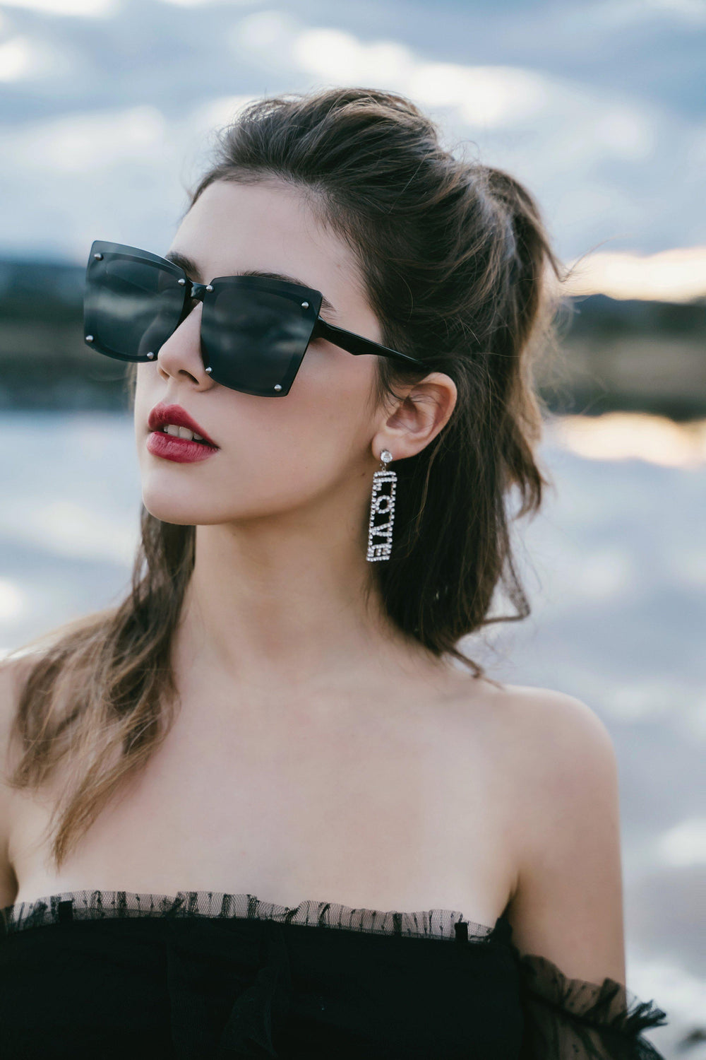FRONT VAMPIRE SUNGLASSES - BLACK-ACCESSORIES-My Dearest