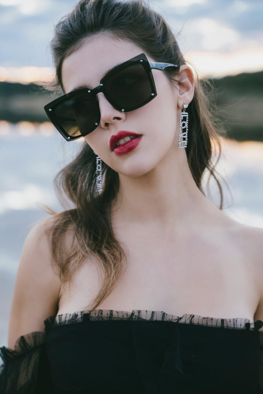FRONT VAMPIRE SUNGLASSES - BLACK-ACCESSORIES-My Dearest