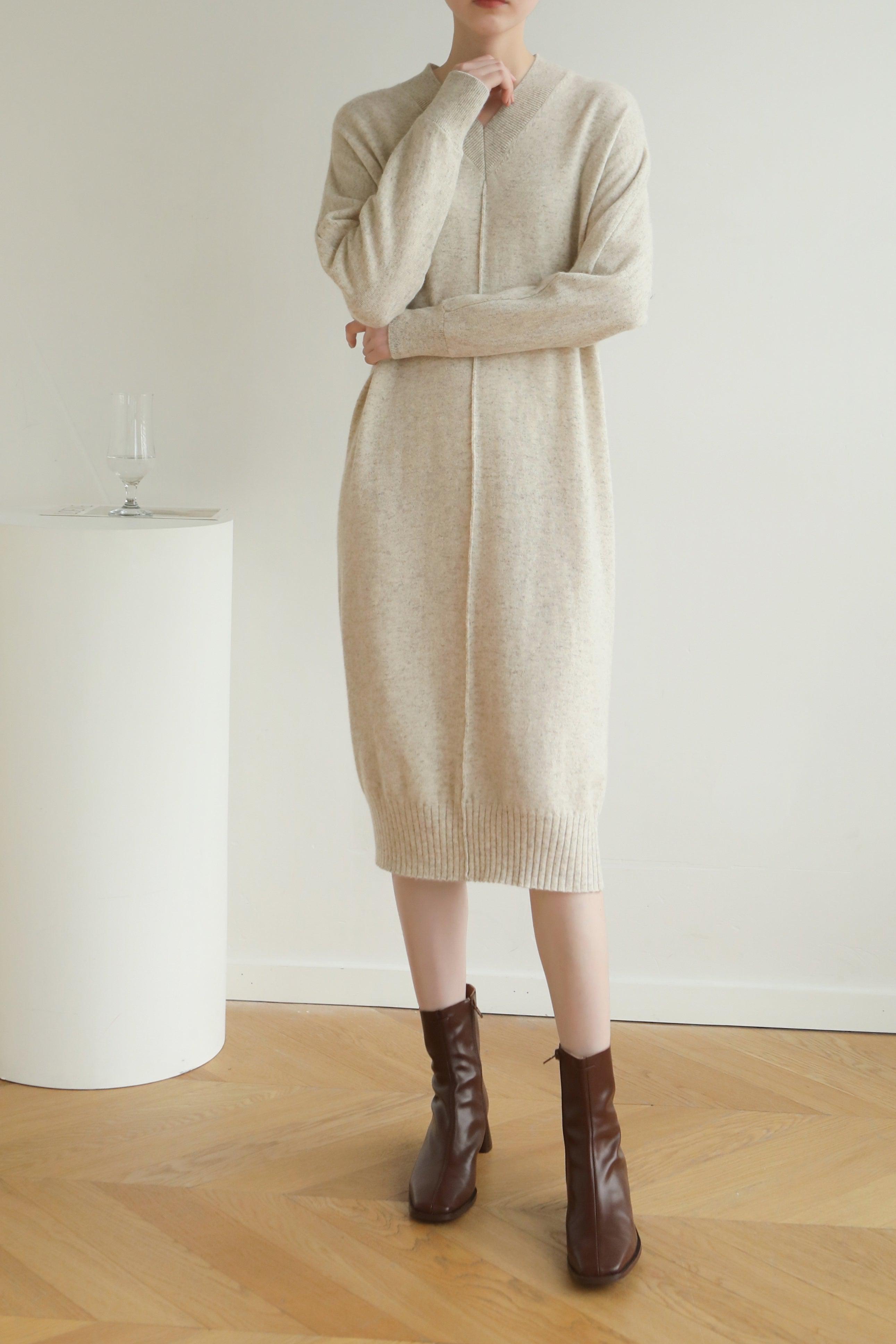 Cashmere Sweater Tan Sweater Dress With Boots Cashmere Blend Dress