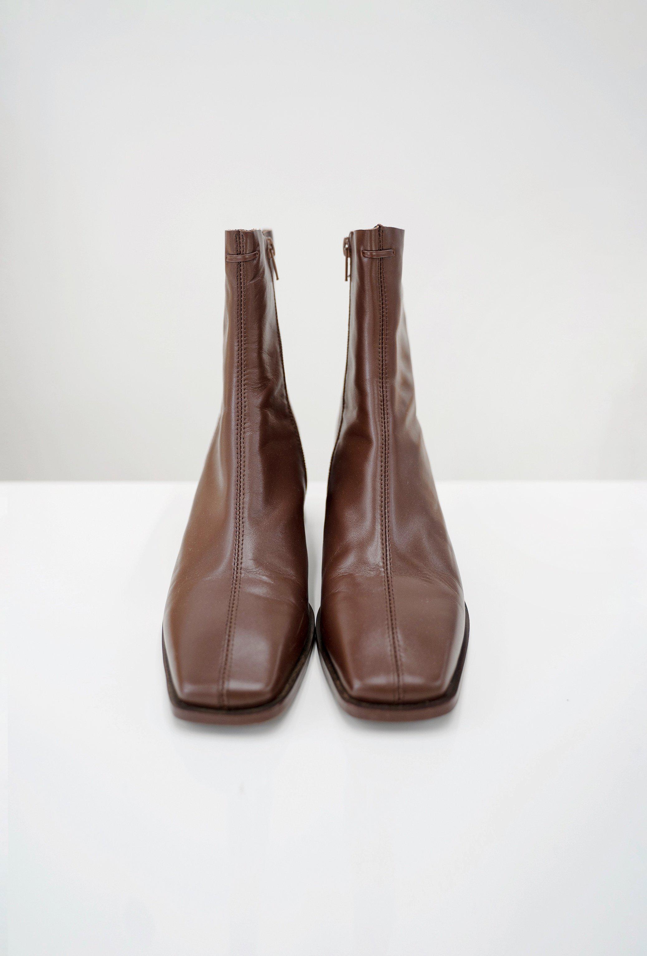 Rory Leather Ankle Boots - Brown