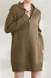 Delusion Wool Blend Dress - Brown