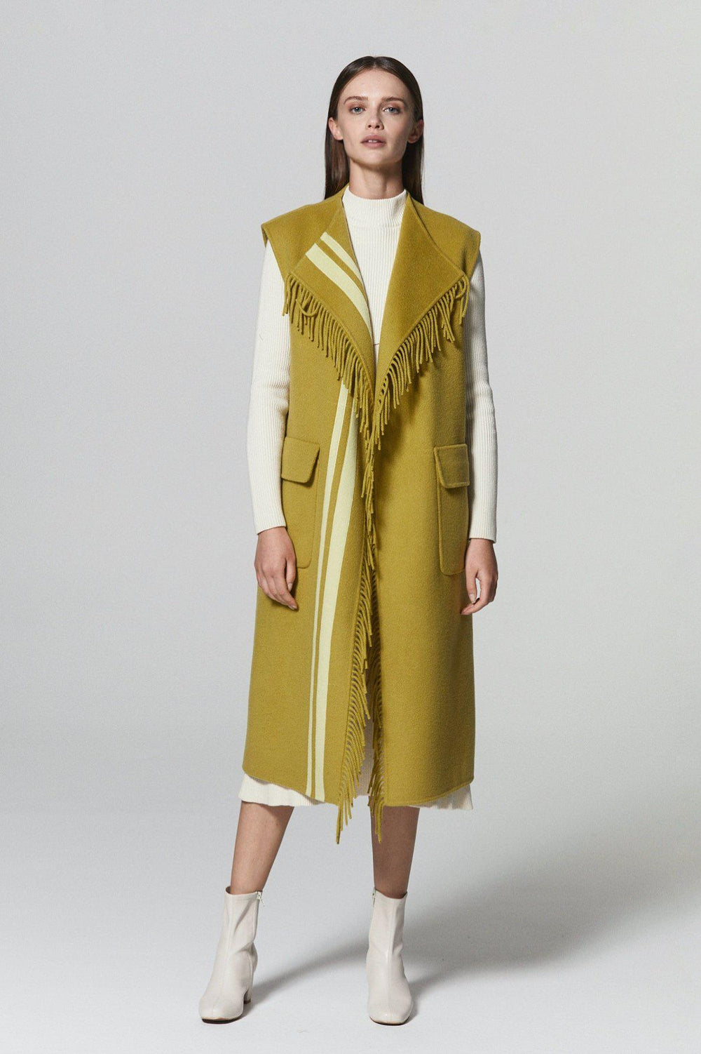 UPPER EAST FRINGED WOOL VEST-OUTWEARS-My Dearest