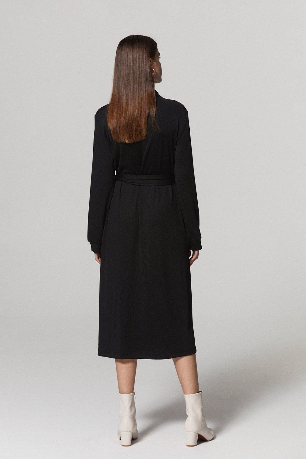 NOBODY ELSE BELTED STRETCH KNIT DRESS - BLACK-DRESS-My Dearest