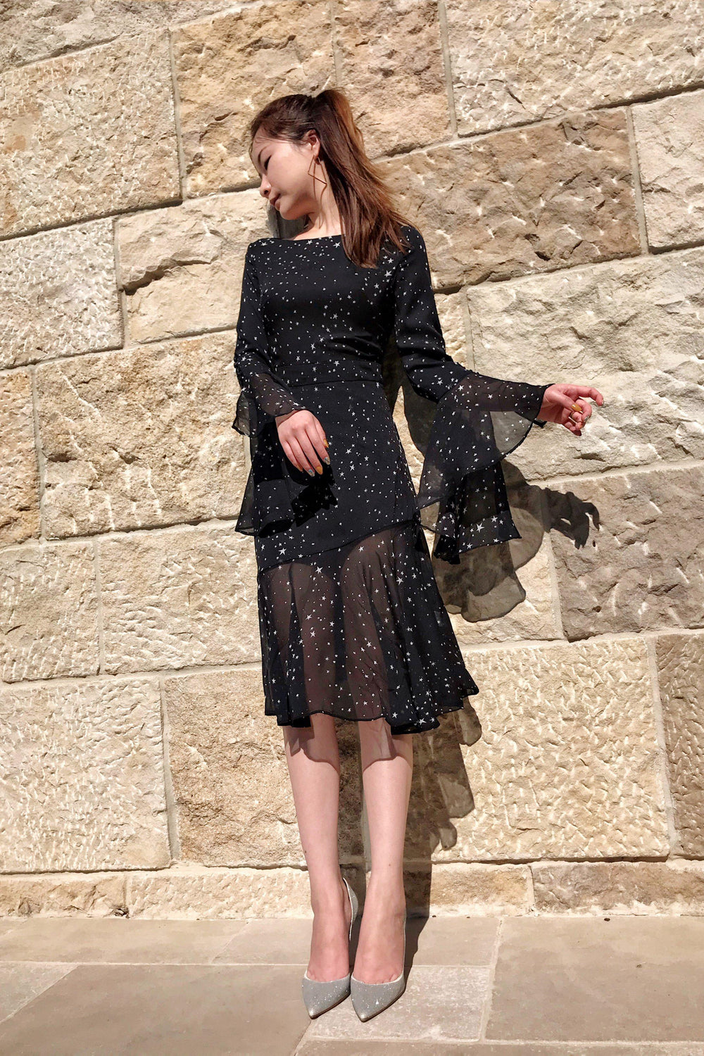 DREAMSCAPE ASYMMETRIC CHIFFON DRESS-DRESS-My Dearest