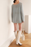 Stay Open Knit Mohair Sweater - Blue
