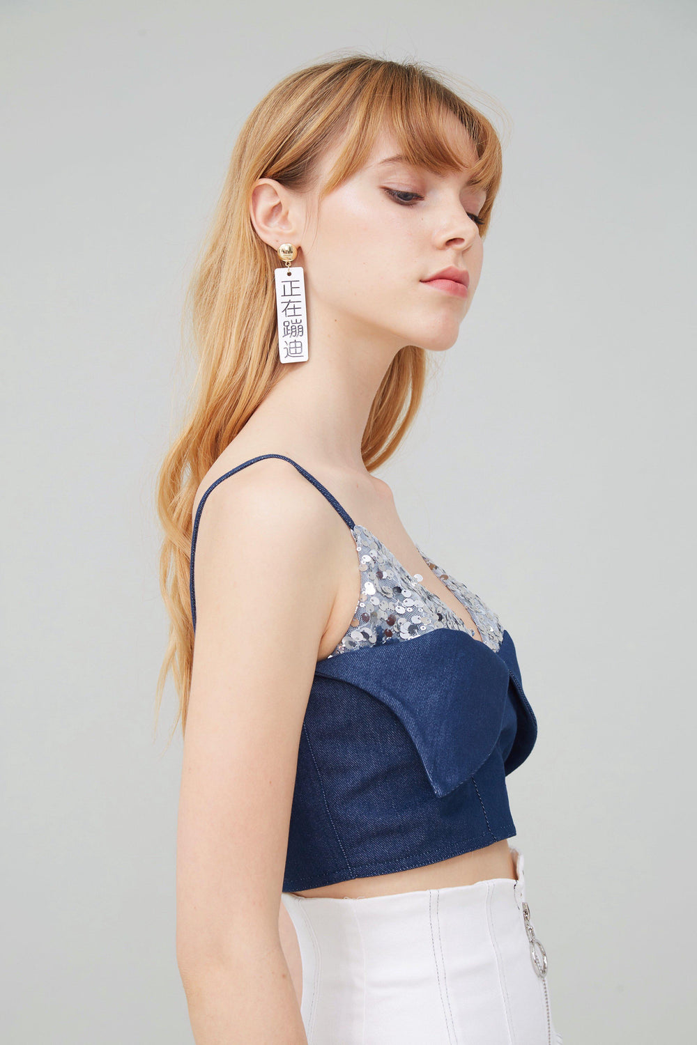 TOP OFF PAILLETTE-EMBELLISHED BUSTIER TOP-TOPS-My Dearest