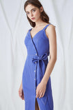 BECCA BUTTON-DETAILED WRAP DRESS-DRESS-My Dearest