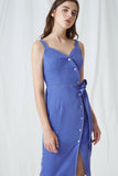 BECCA BUTTON-DETAILED WRAP DRESS-DRESS-My Dearest