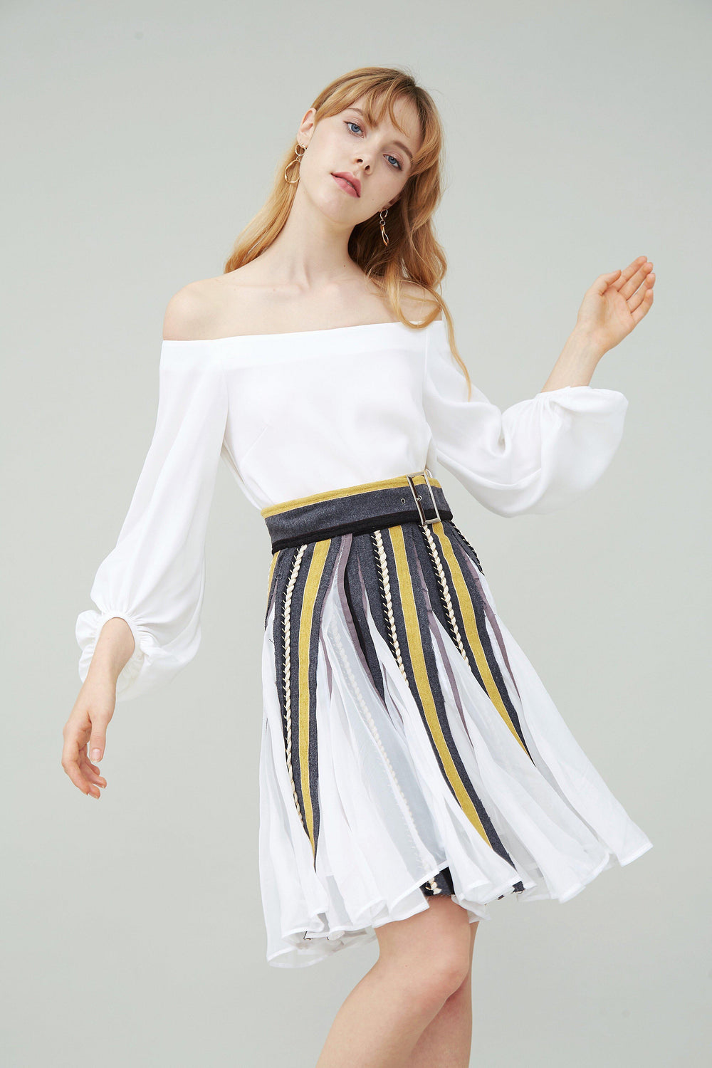 ALICE IN WONDERLAND WOOL AND CHIFFON WRAP SKIRT-SKIRTS-My Dearest