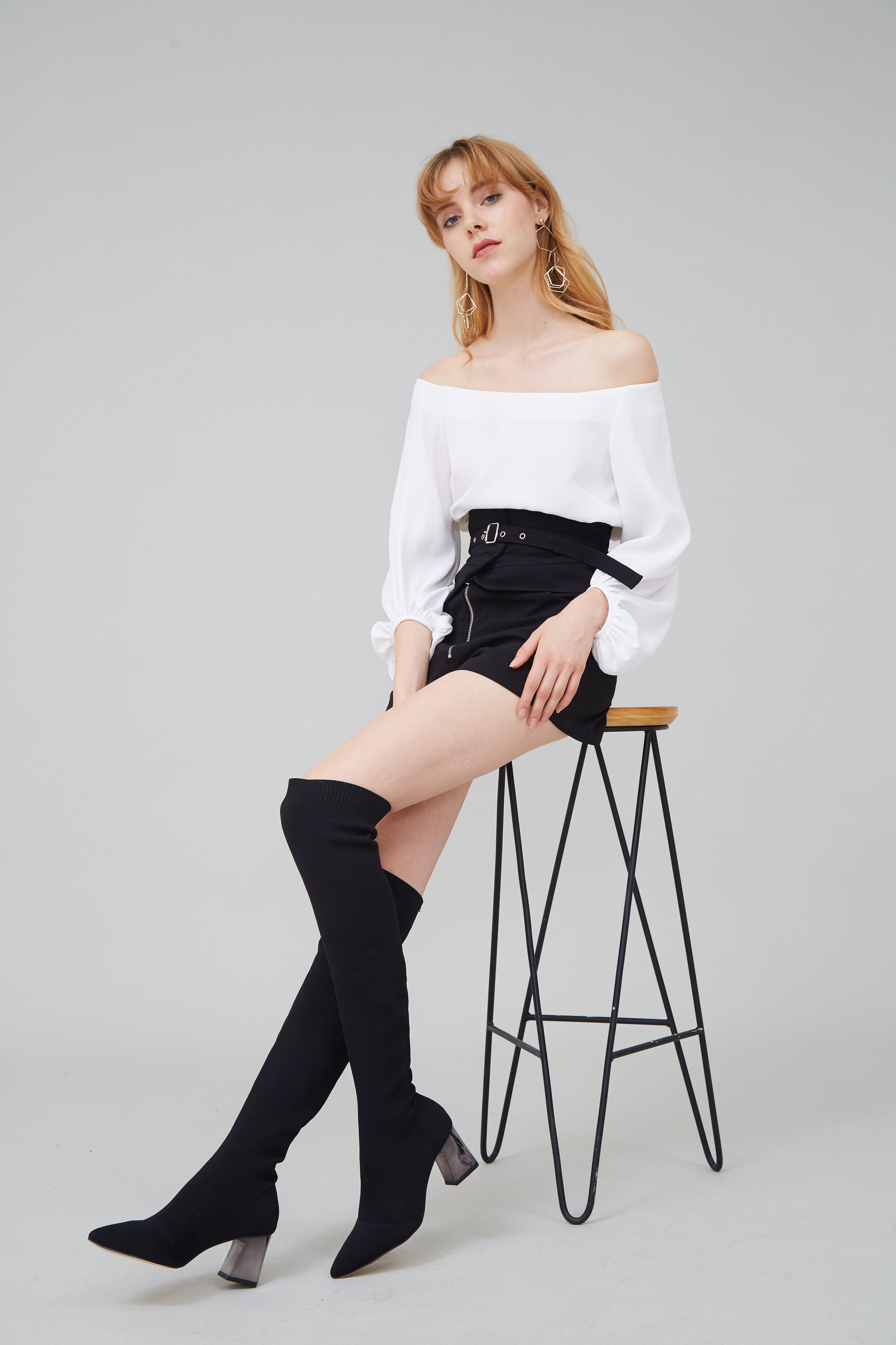 SOULMATE STRETCH-KNIT OVER-THE-KNEE BOOTS-SHOES-My Dearest