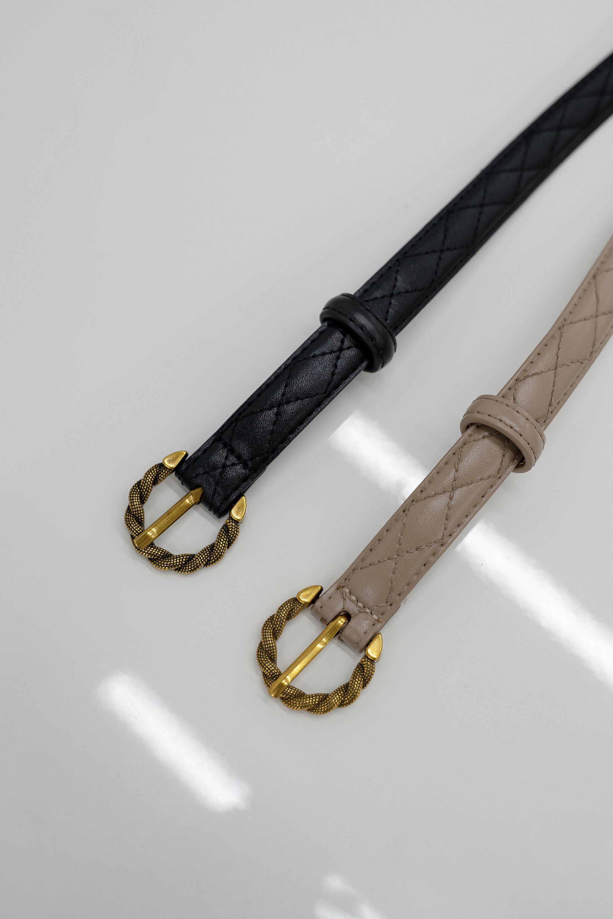 Laurent Leather Belt - Beige