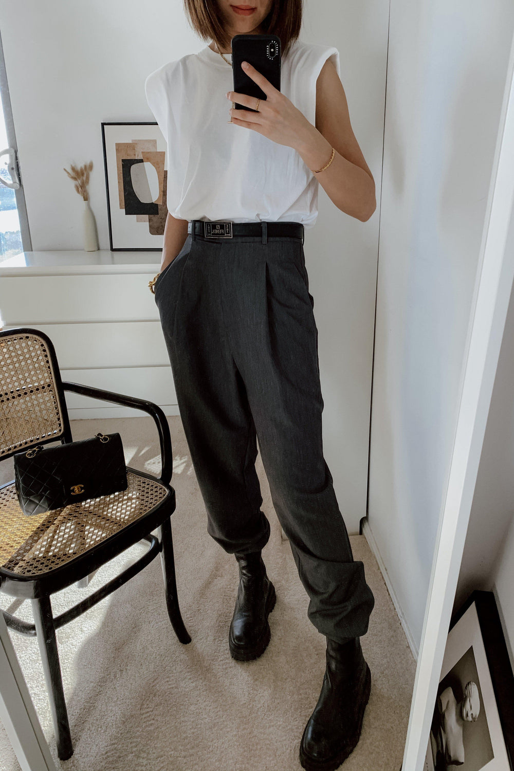 STREET STYLE HIGH RISE TAPERED PANTS-PANTS-My Dearest