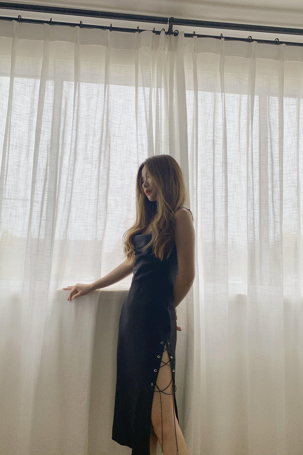 STARRY SKY SATIN DRESS-DRESS-My Dearest