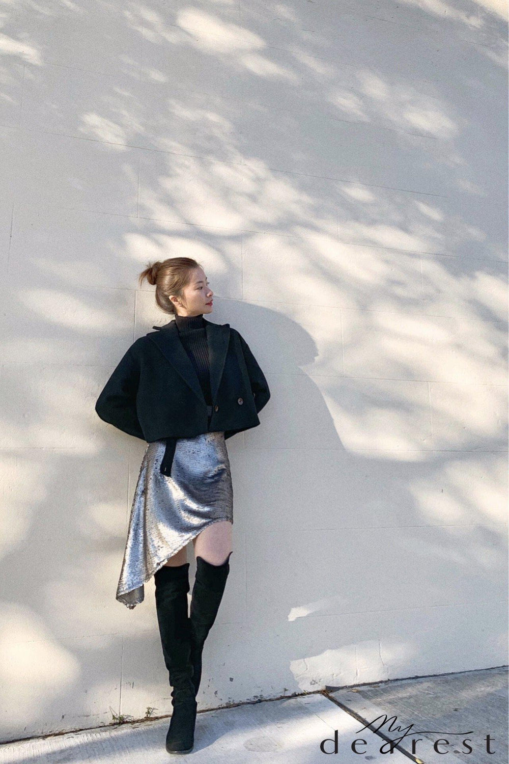 SHINING ASYMMETRIC SEQUINED SKIRT-SKIRTS-My Dearest