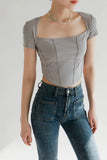 On The Verge Cropped Jersey Top