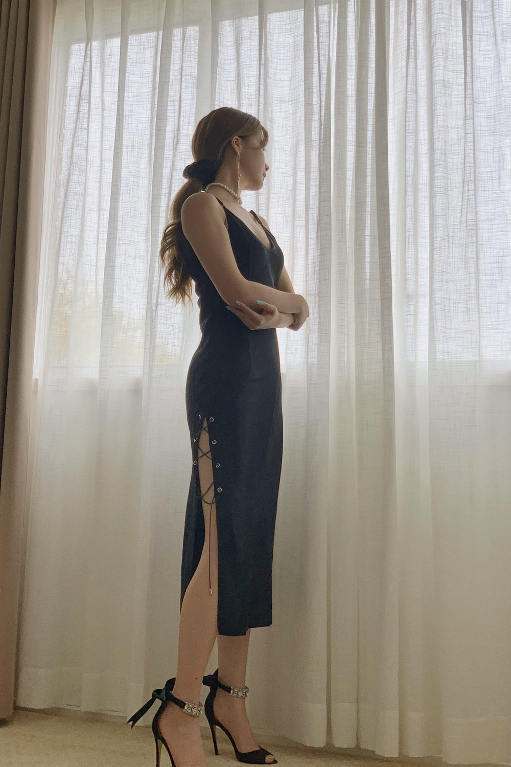 STARRY SKY SATIN DRESS-DRESS-My Dearest